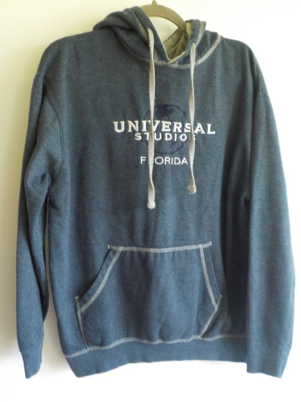 Universal Studios Sweatshirt - Large - Grey Hooded Kangaroo Pocket Logo (2535)